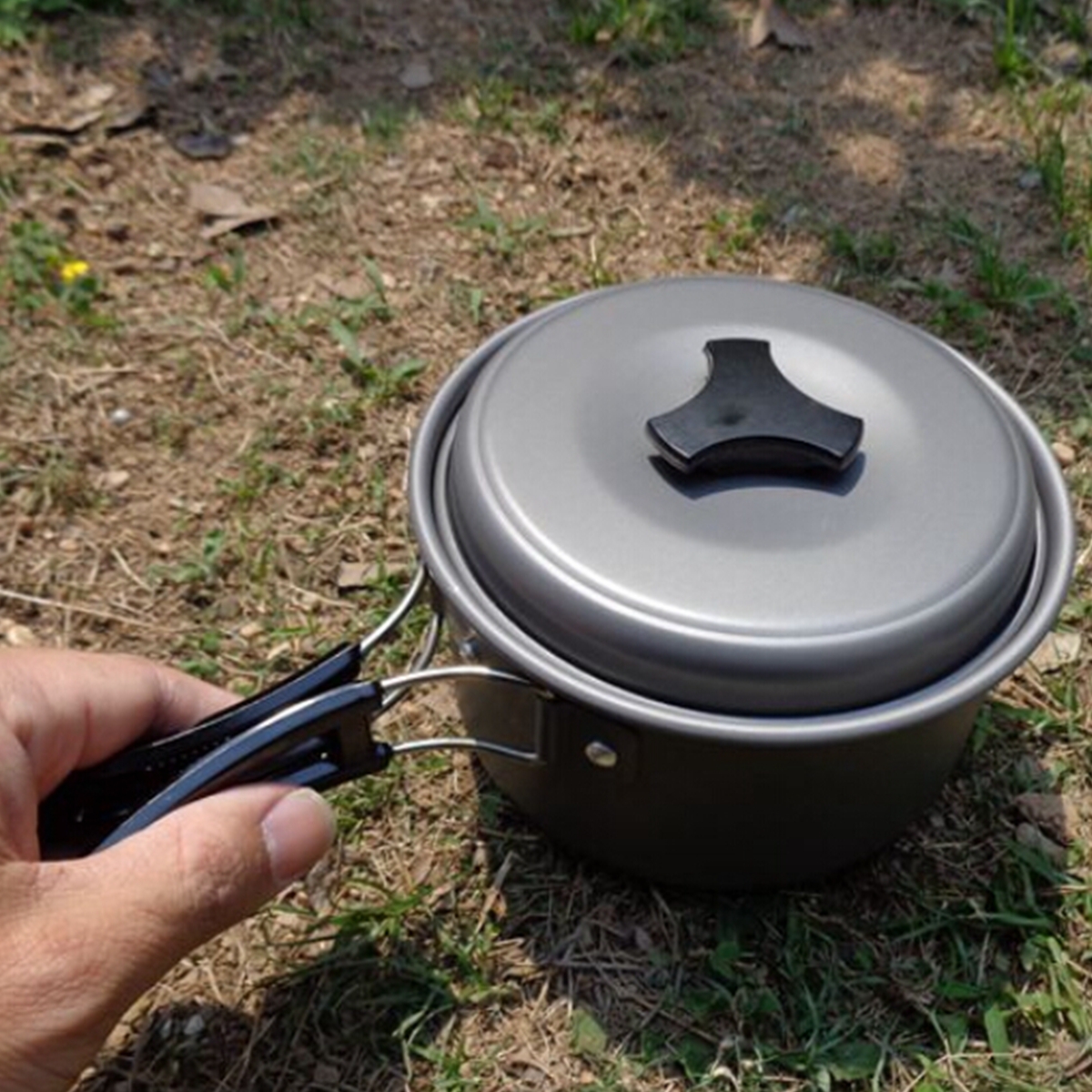 Outdoor Camping Hiking Picnic Cooking Set Pot Pan Bowl Cookware