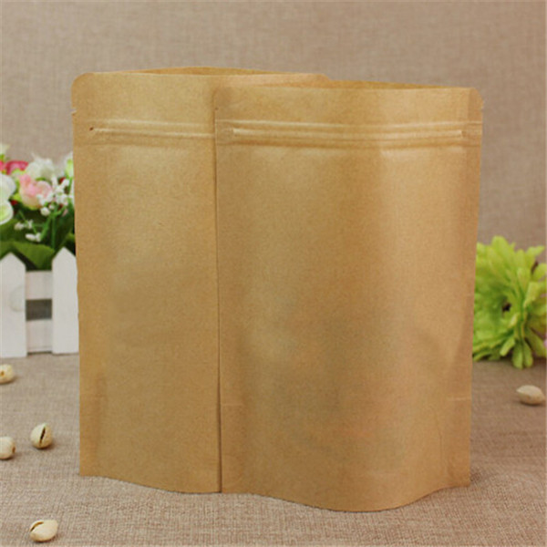Kraft Paper Bags Aluminum Foil Packaging Stand Up With Zipper for Food Storage 170x240mm