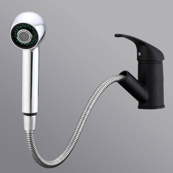 pull out spray kitchen basin sink mixer tap swivel black silver spout faucet - Kitchen Sink Mixer Taps pull out spray kitchen basin sink mixer tap swivel black silver spout faucet - Kitchen Sink Mixer Taps