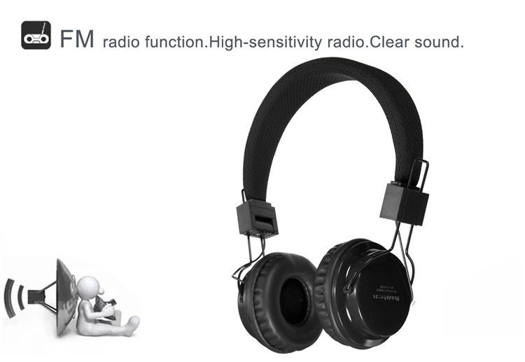 SM08B Foldable Wireless Bluetooth Headset Stereo FM Function Headphone Earphone for Phone Tablet