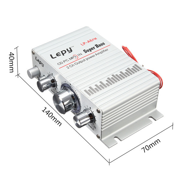 Lepy DC 12V Mini Hi-Fi Stereo Audio Amplifier Amp Car Motorcycle Home MP3 MP4 PC