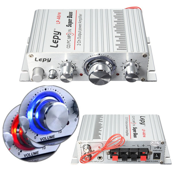 Lepy DC 12V Mini Hi-Fi Stereo Audio Amplifier Amp Car Motorcycle Home MP3 MP4 PC
