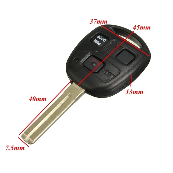 3 BTN Uncut Fob Power Door Remote Entry Key for Lexus