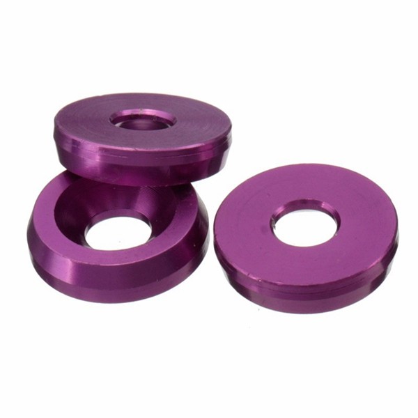 10PC Purple M6x20MM Aluminum Fender Bumper Washers with Bolts Dress Up for Honda