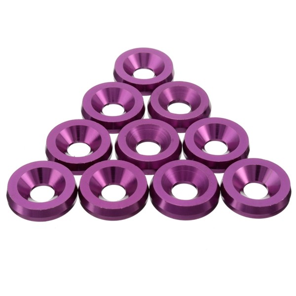 10PC Purple M6x20MM Aluminum Fender Bumper Washers with Bolts Dress Up for Honda