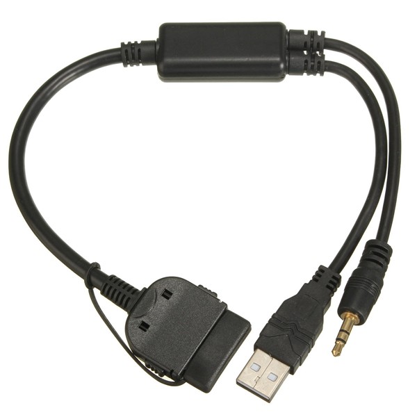 AUX to USB Audio Interface Y Cable Adapter Lead For BMW Mini Cooper IPhone iPod