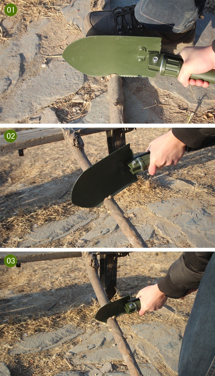 Mini Multi-function Carbon Steel Folding Shovel Survival Outdoor Trowel Dibble Pick Camping Sapper Tool