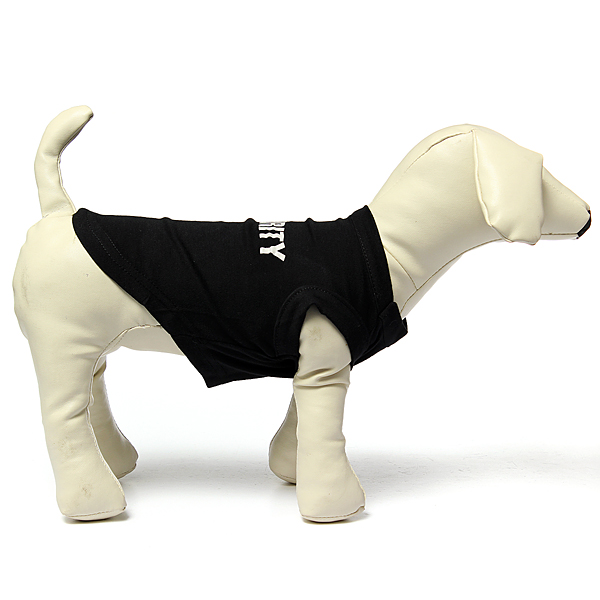 Black Cool Dog Vest Pet Cat Puppy Summer Clothes T-Shirt Cotton Coat Apparel Costumes
