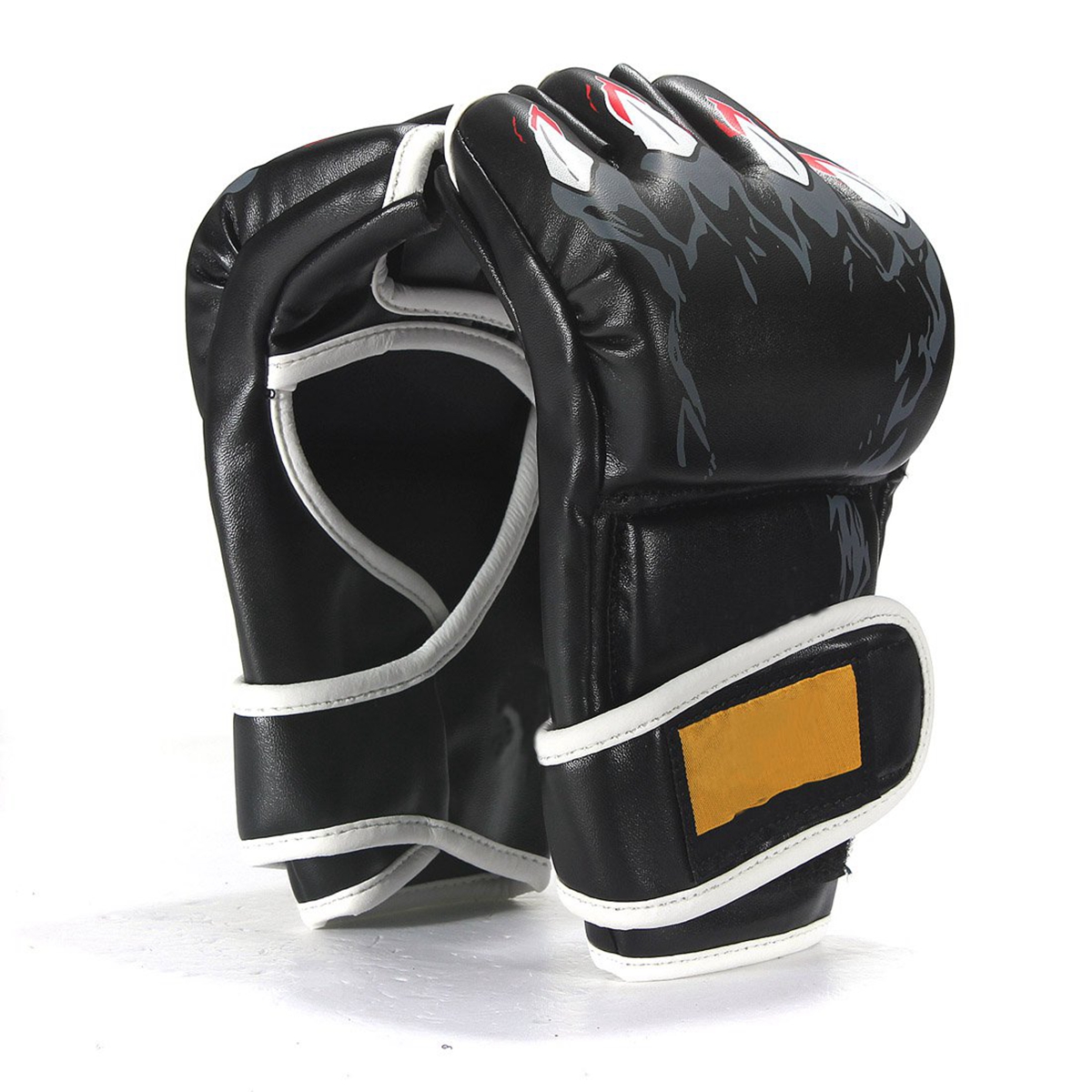 UFC Sparring Boxing Fight Punch Mitts Leather Gloves Black(EXPORT