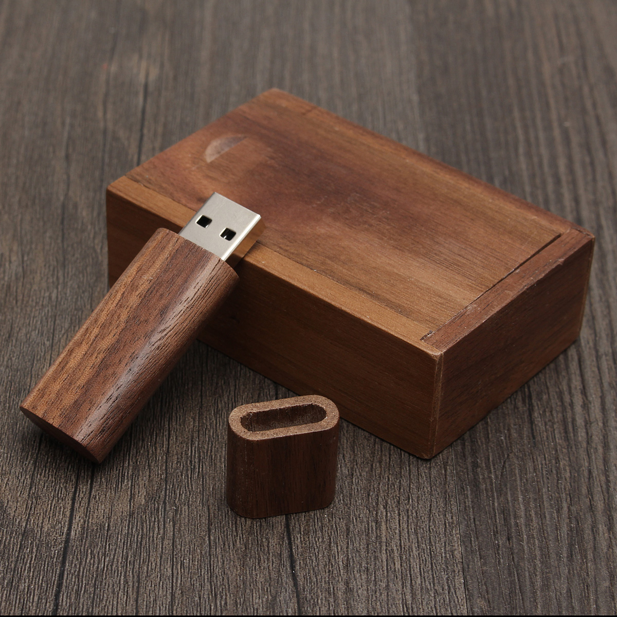 32GB USB 2.0 Memory Stick Storage Flash Drive With Wooden Box Case Gift (Brown) Lazada PH