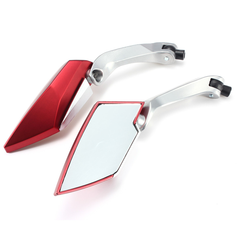 Universal Motorcycle Scooter Side Rear View Mirrors Modification Mirror 8mm 10mm Red 