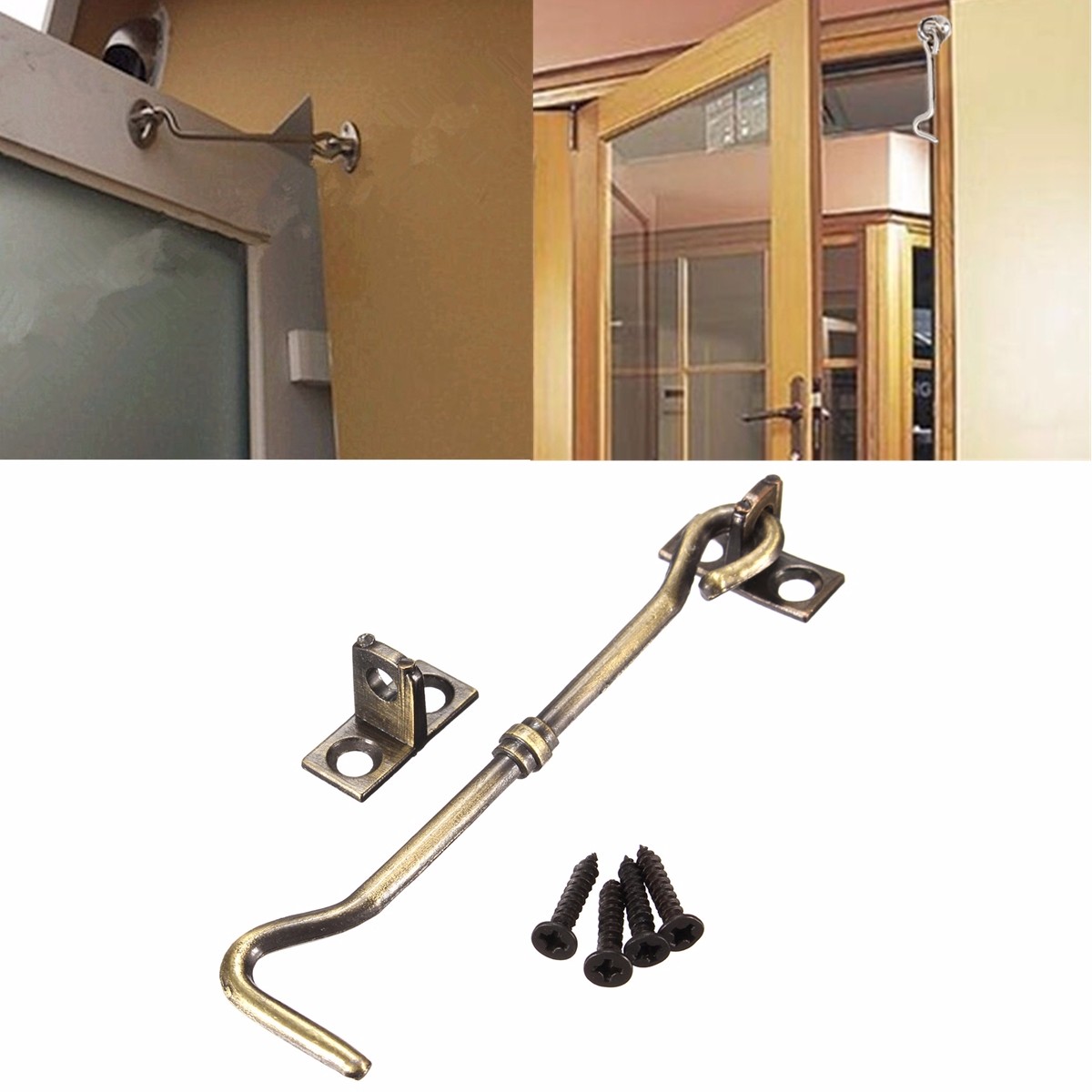4 Door Showcase Gate Window Latches Hook & Eye WindProof