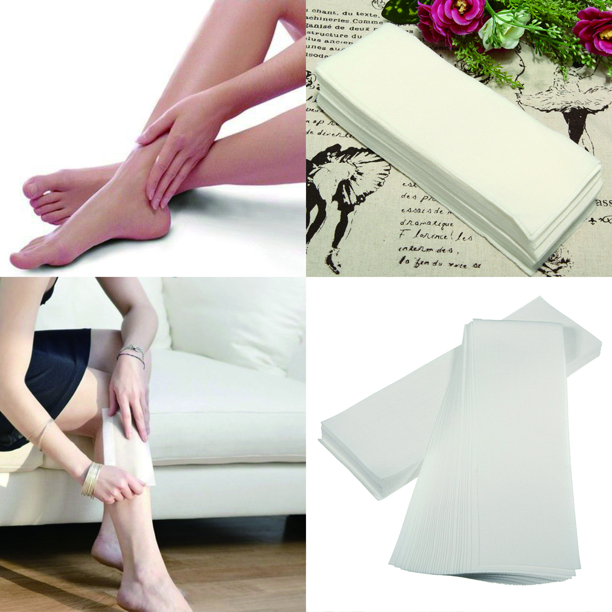 80X Wax Strips Papers Body Leg Hair Removal Depilatory Waxing Nonwoven