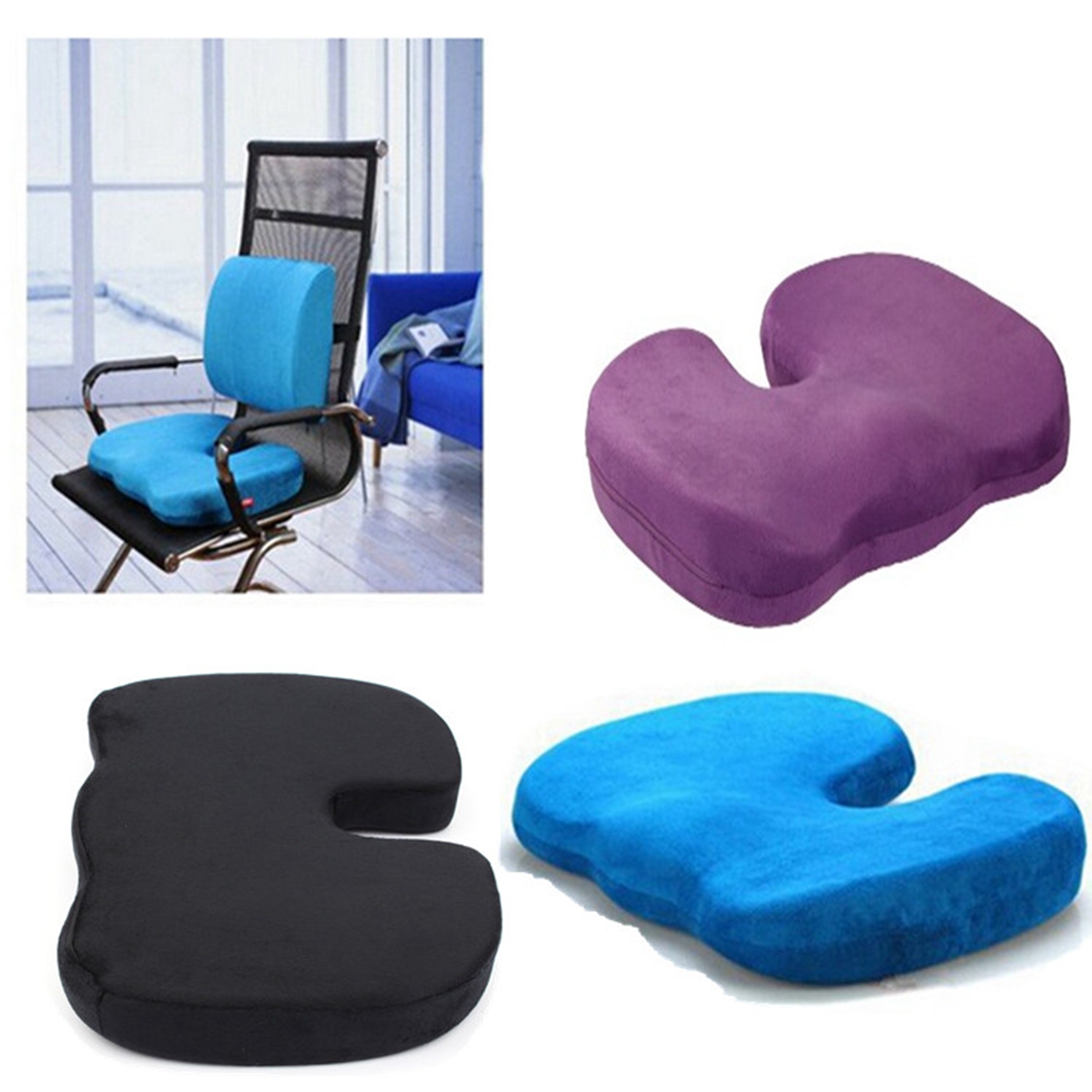 Office Seat Pillows Car Seat Cover Lumba Massage Cushion Pad