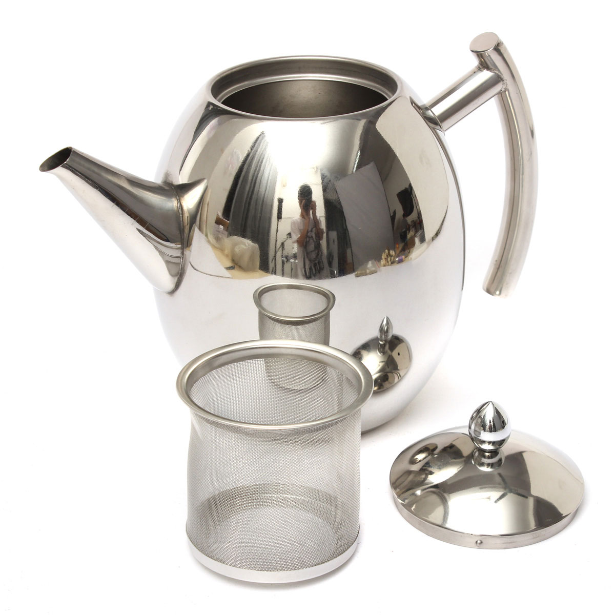 1500ML Stainless Steel Teapot Tea Pot Coffee With Tea Leaf Filter