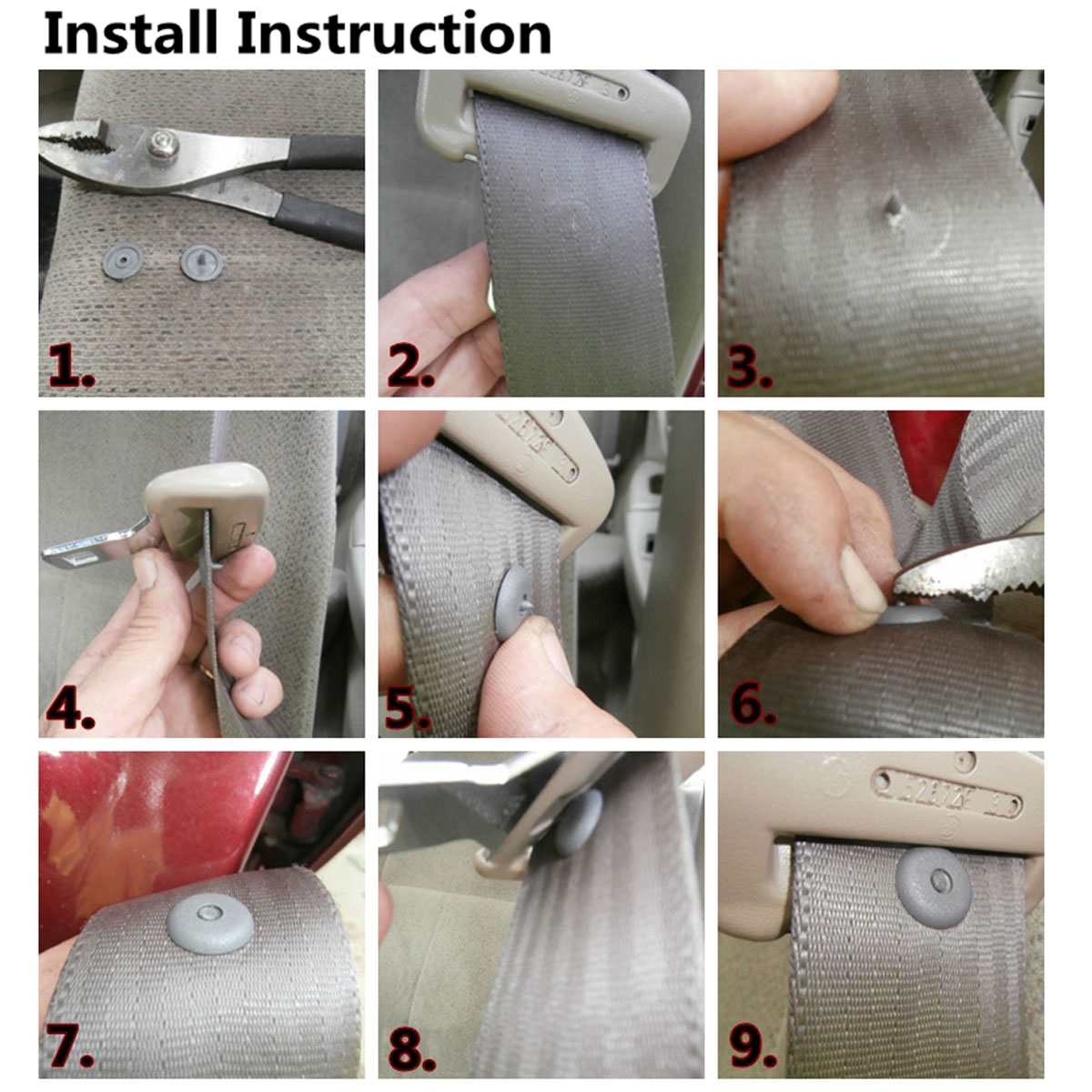 10x Seat Belt Buckle Stopper Clip Retainer Seatbelt Stop Button For