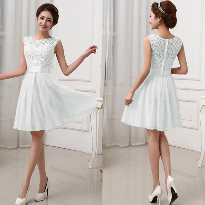 Women Lace Sleeveless Party Princess Wedding Formal Cocktail Dress