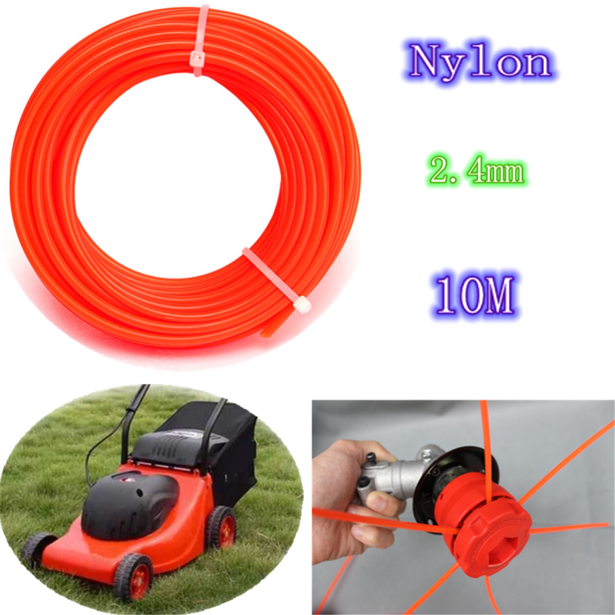 Heavy Duty 2.4mm x10m Replacement Nylon Trimmer Line cord For Petrol