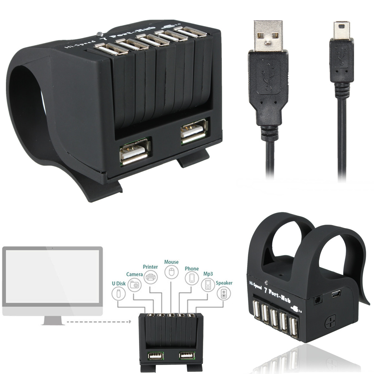novelty high speed 7 ports usb 2 0 external hub adapter novelty high speed 7 ports usb 2 0 external hub adapter
