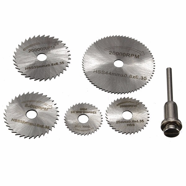 6pcs HSS Saw Blades Circular Saw Blades Mandrel Cutter Rotary Tool for