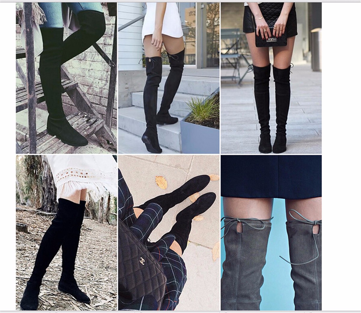2016 perempuan di atas lutut sepatu bot paha tinggi