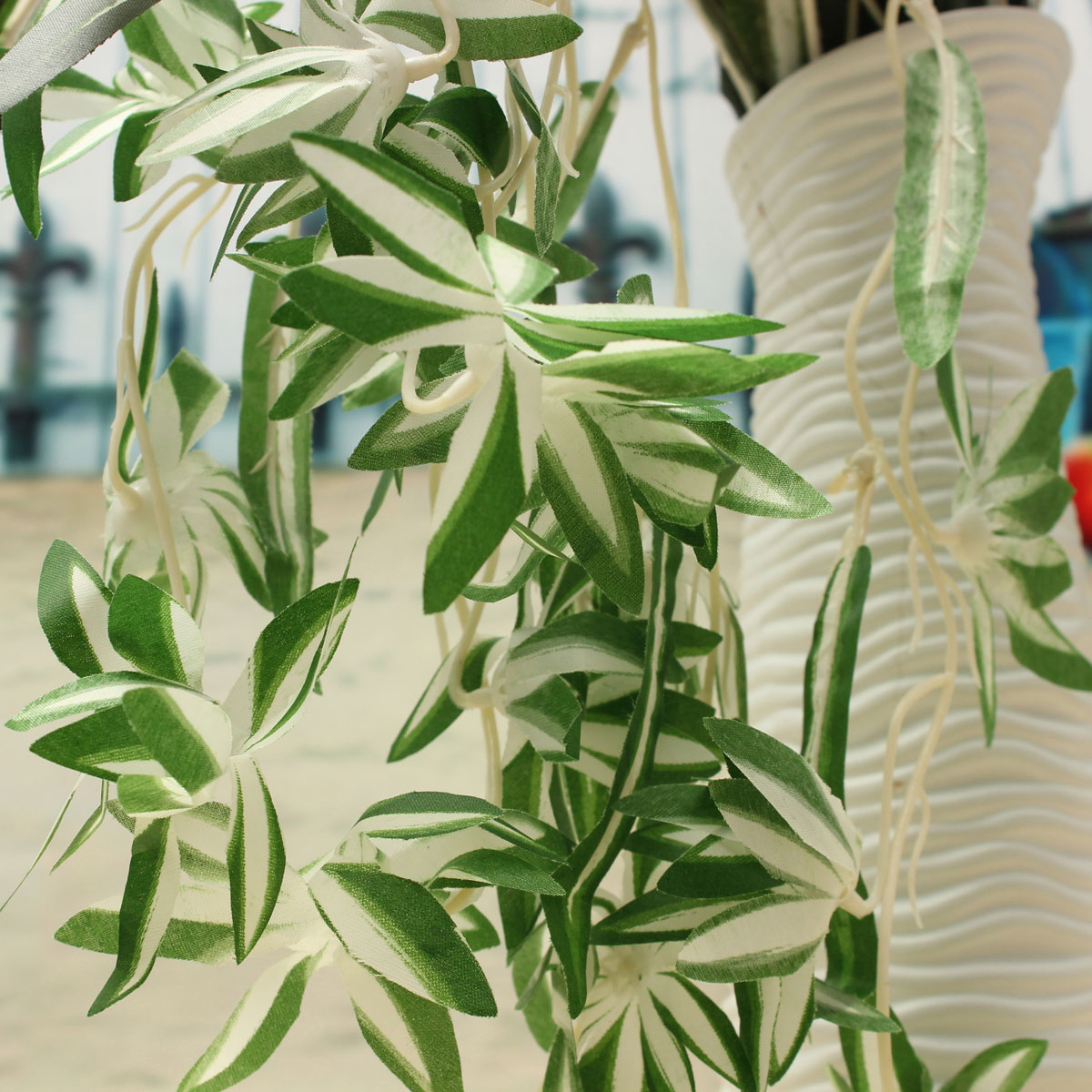 Artificial Silk Spider Plant Chlorophytum Comosum Faux Greenery Home