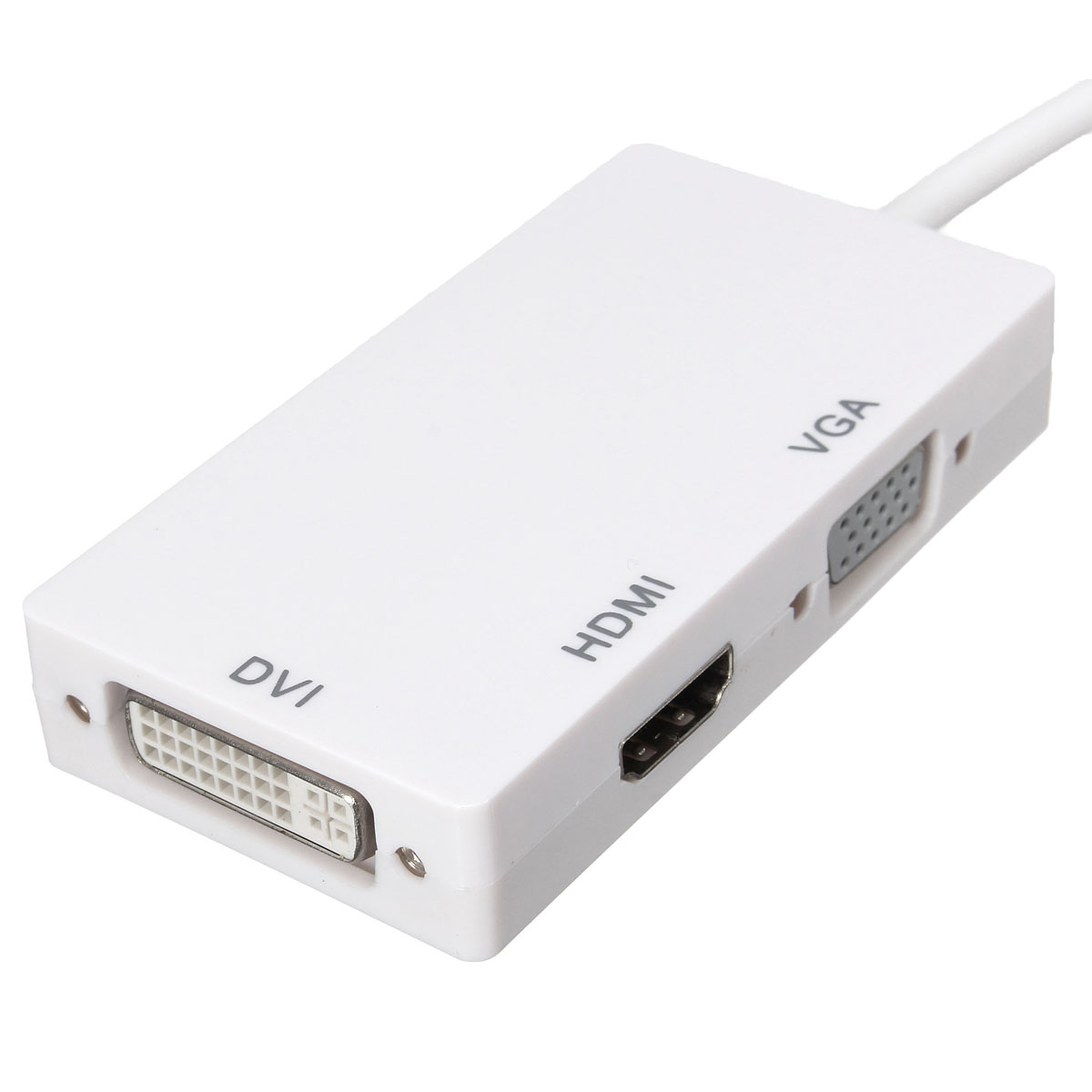 Display Port to HDMI DVI VGA Converter Adapter Cable For PC (White