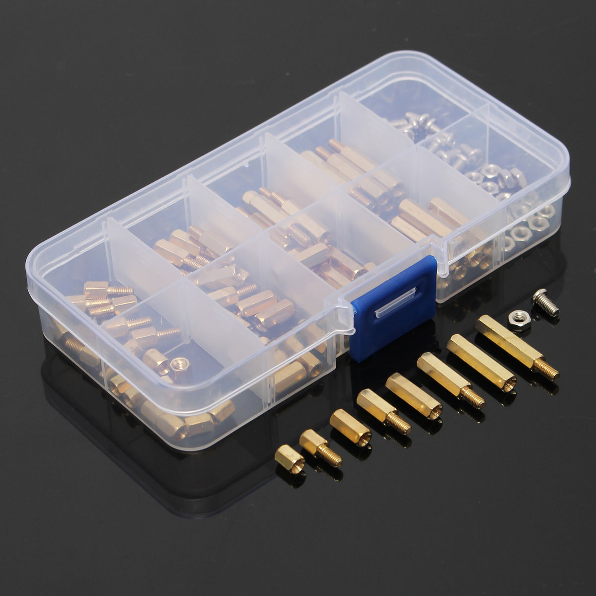 120PC M3 Brass Pillars Standoffs Circuit Board PCB Nut Screws Hex