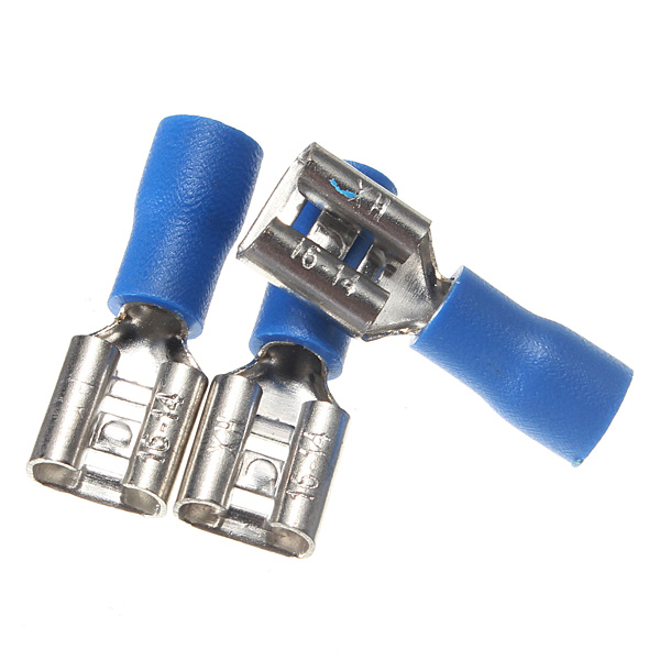 20 Blue Female Insulated Spade Wire Connector Electrical Crimp Terminal