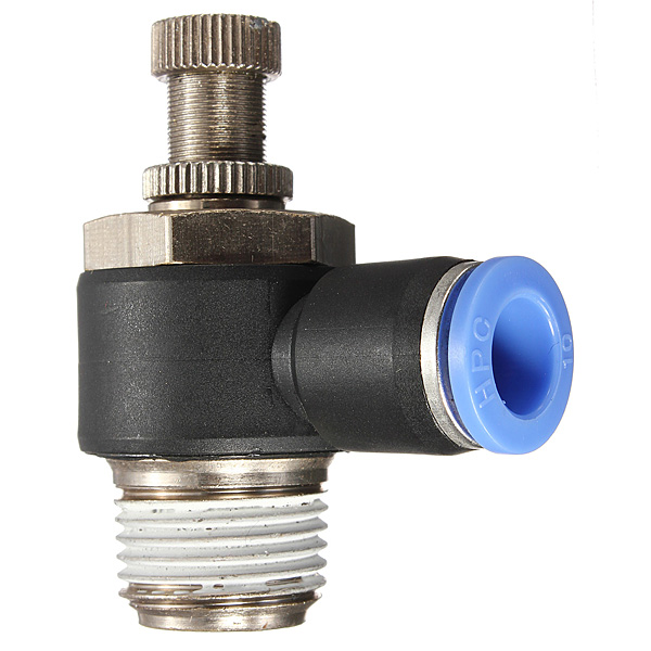 Air Angle Flow Speed Control Valve Connector Tube Hose Pneumatic Push