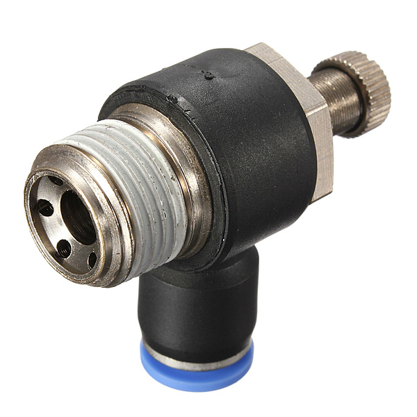 Air Angle Flow Speed Control Valve Connector Tube Hose Pneumatic Push In Fitting 10mmx1/2inch