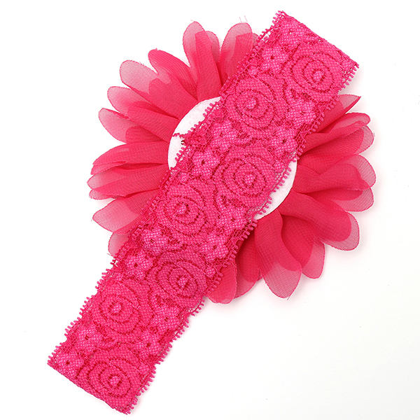 8 New baby headbands lazada 675 Baby Lace Candy Color Ruffle Flower Elastic Headbands (Rose red   