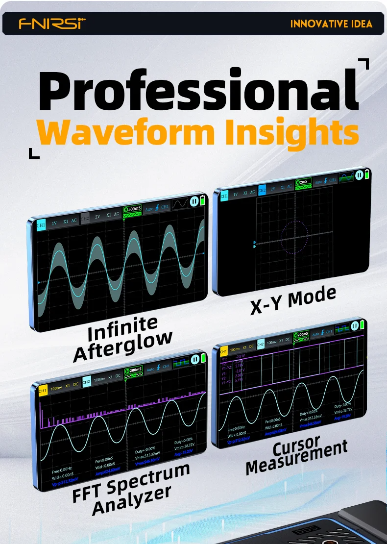 FNIRSI 2C53P Touch Screen 3in1 2CH 50MHz Oscilloscope Support XY