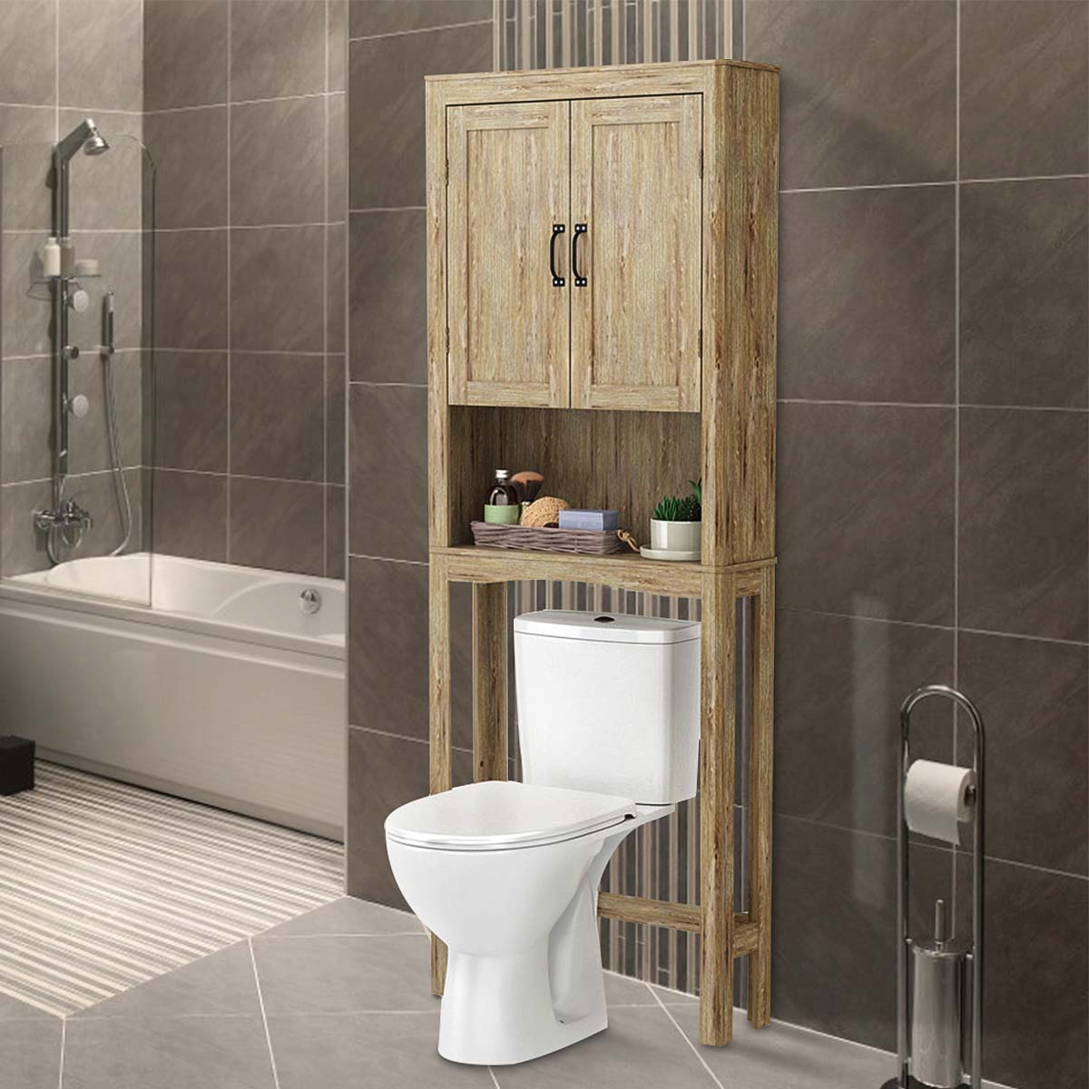 Woodyhome™ Bathroom Cabinet 1 Door Storage Organizer –