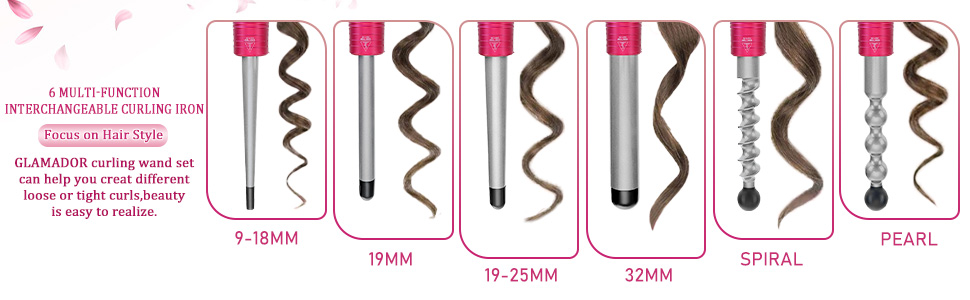 different size curling iron barrels