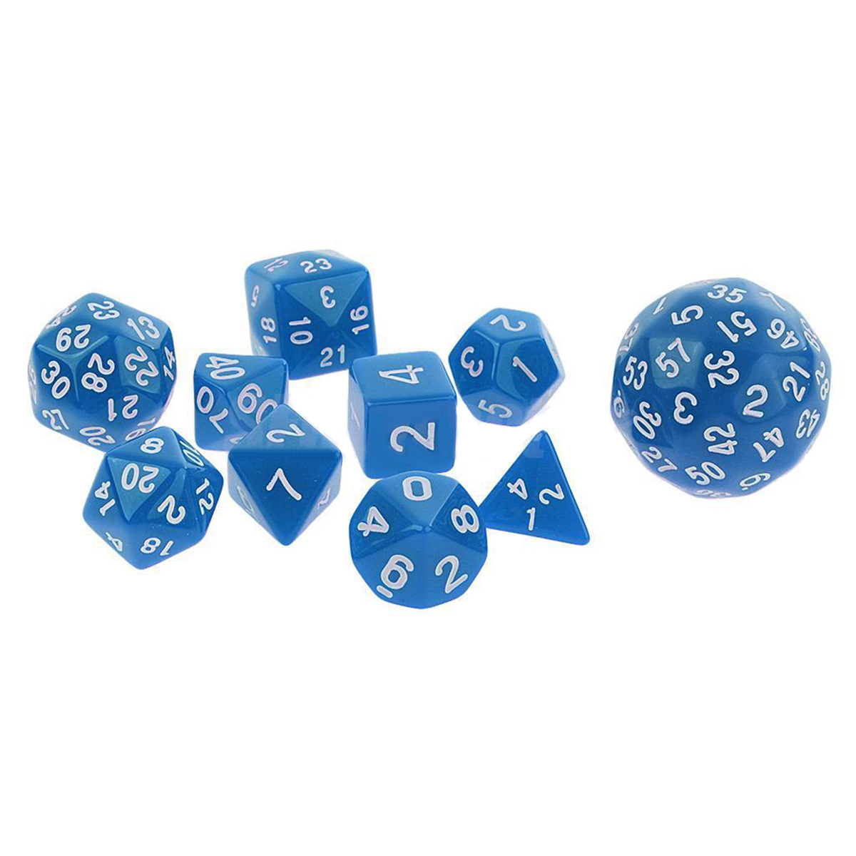 Pack of 10pcs Twenty Sided Dice D20 Playing Dungeons & Dragons D&D TRPG Games Blue 