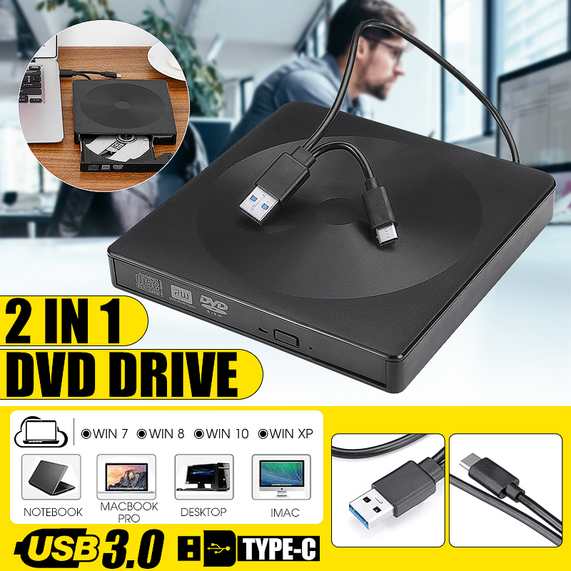 Bảng giá Đầu Đọc Ghi Ổ Đĩa CD Gắn Ngoài Loại C USB 3.0 DVD RW Mini, Máy Nghe Nhạc Máy Tính Xách Tay Phong Vũ