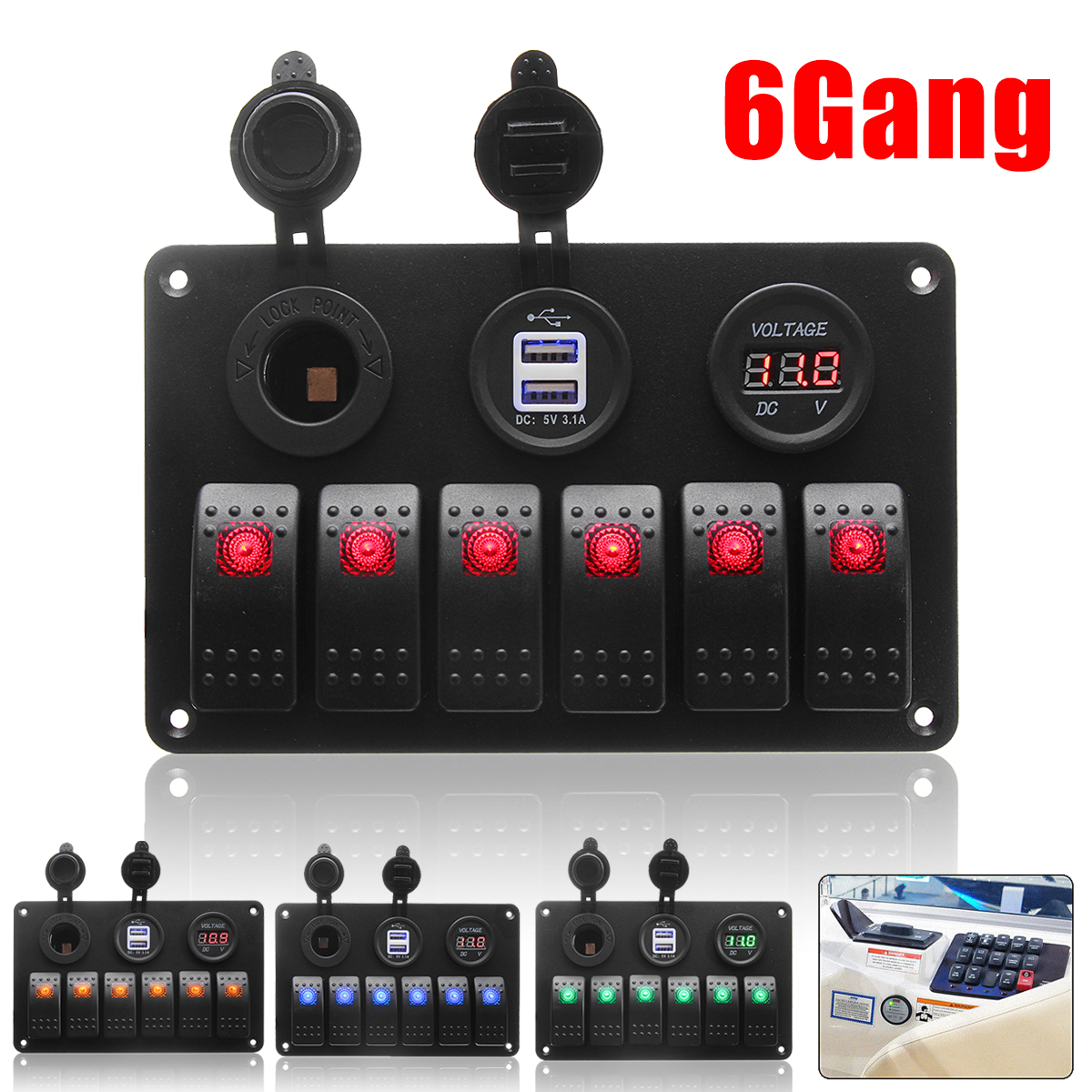 Neufu Gang Led Interrupteur Bascule Voltm Tre Dual Usb Power