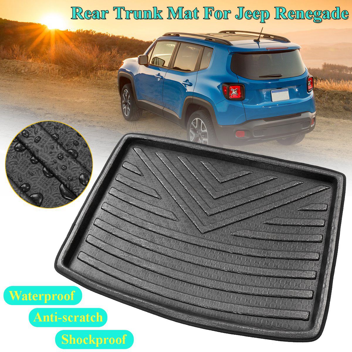 T4W 1x Tapis de Coffre Arrière Pour Jeep Renegade 2014 2018 Cdiscount