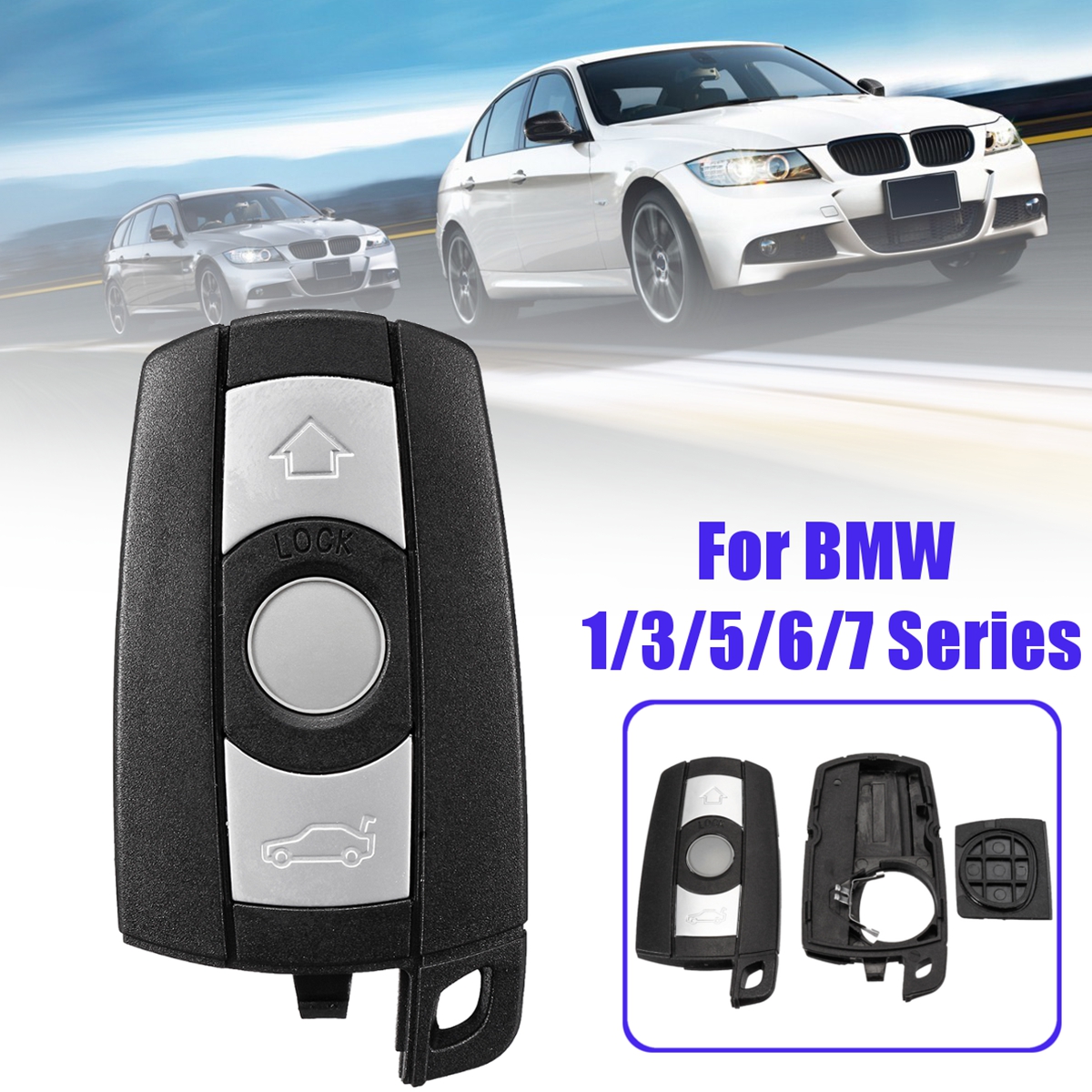 NEUFU Télécommande Boîtier 3 Boutons Pour BMW 1 3 5 6 7 Série E90 E92