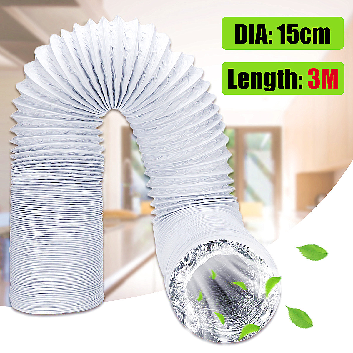 3Mx15CM Tuyau De Climatiseur Portable En Pvc Flexible Tube De