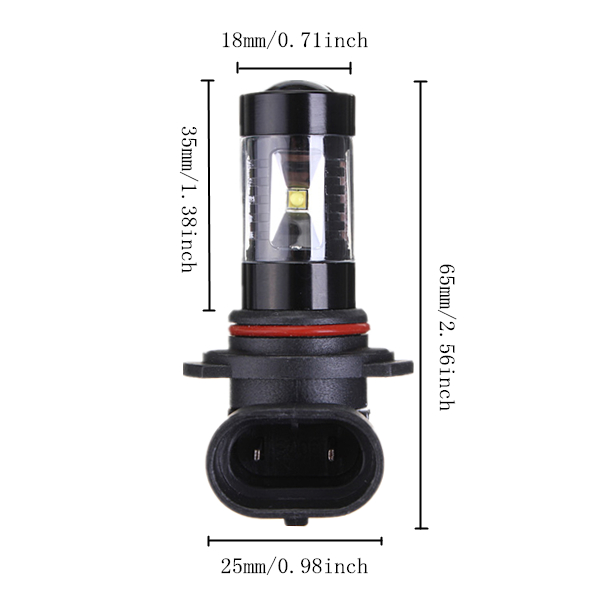 9006 HB4 Super Bright White 30W 6000K Projection Aluminum LED Fog Light DRL