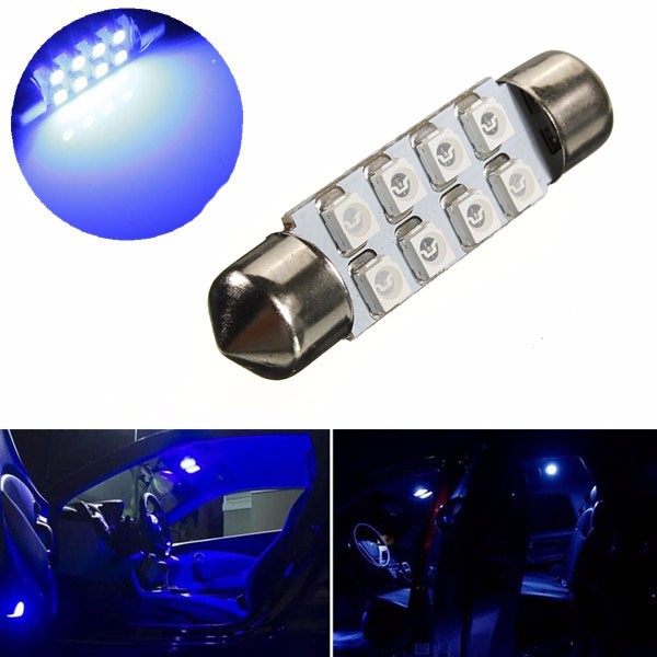 Blue 39mm LED 3528 8 SMD Festoon Bulb Car Dome Light