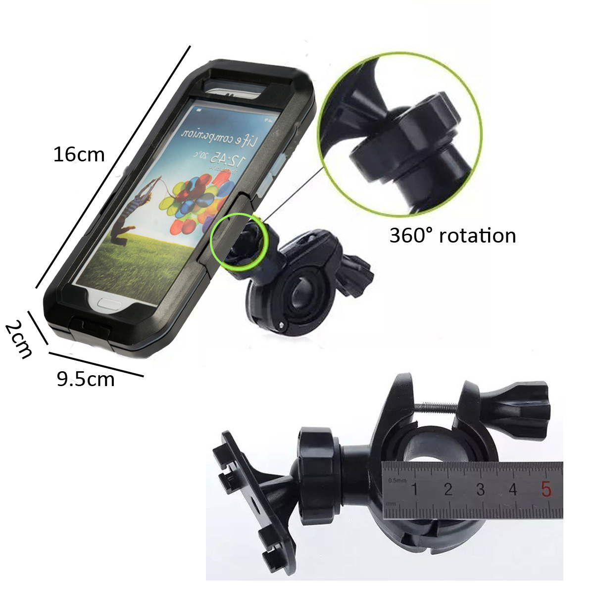 IPX8 Waterproof Pouch Bag Case Bike Phone Holder For Samsung Galaxy S6/S6 Edge