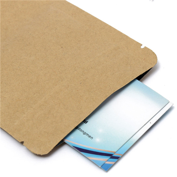 Kraft Paper Bags Aluminum Foil Packaging Stand Up With Zipper for Food Storage 90x140mm