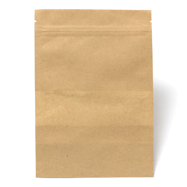 Kraft Paper Bags Packaging Stand Up With Zipper for Food Storage 140x200mm