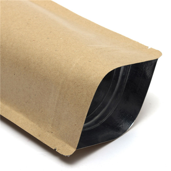 Kraft Paper Bags Aluminum Foil Packaging Stand Up With Zipper for Food Storage 180x300mm