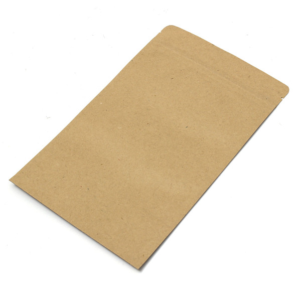 Kraft Paper Bags Aluminum Foil Packaging Stand Up With Zipper for Food Storage 180x300mm