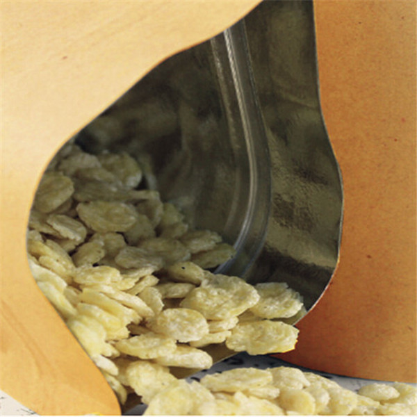Kraft Paper Bags Aluminum Foil Packaging Stand Up With Zipper for Food Storage 180x300mm