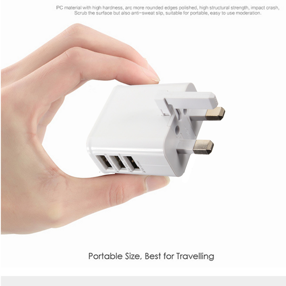 Universal UK Plug 3 USB Port 5V/3A Travel Wall Charger Adapter for Samsung LG iPhone